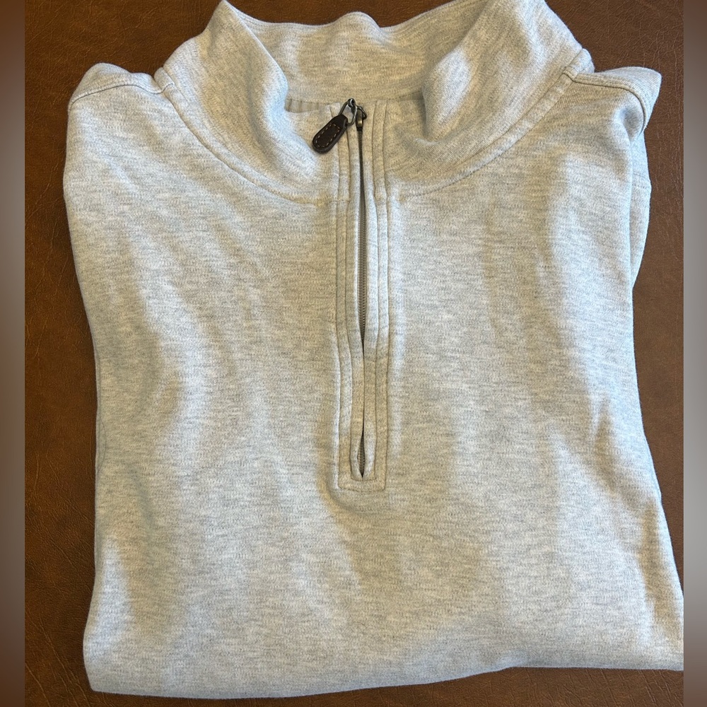 Tommy Bahama Light Gray Quarter-Zip Pullover Sweater XL